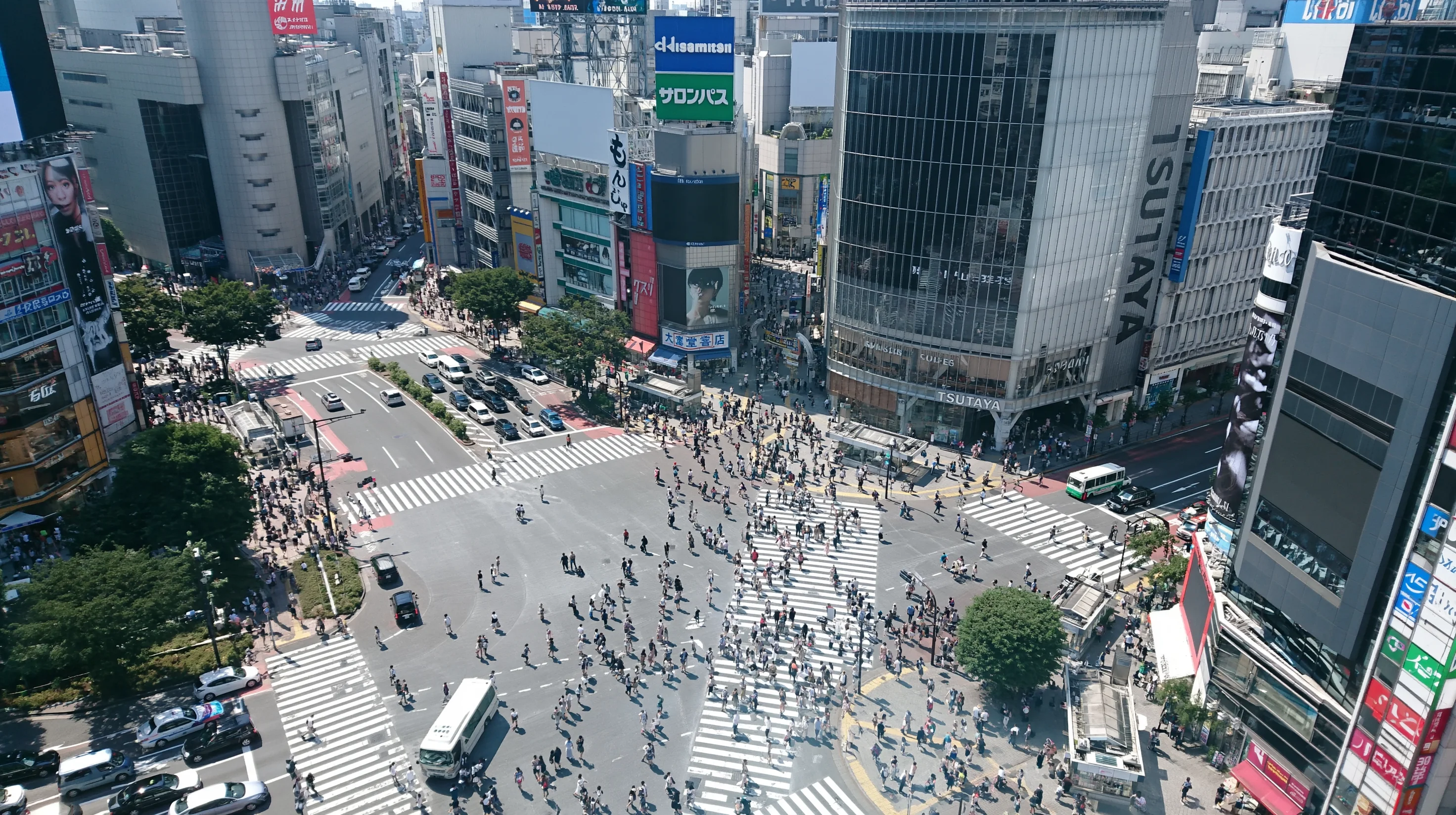 交差点を行き交う人々